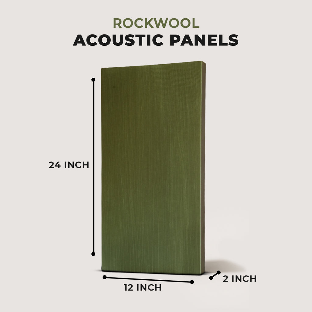 Artiqtone Audio Labs - Rockwool Acoustic Sound Proofing Panels - OLIVE MOSS | 36” x 13.5" x 2" | NRC - 0.9