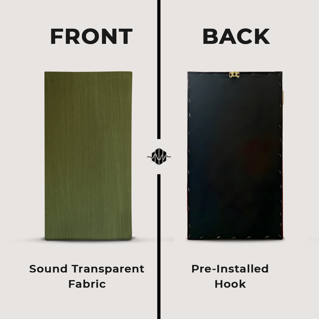 Artiqtone Audio Labs - Rockwool Acoustic Sound Proofing Panels - OLIVE MOSS | 36” x 13.5" x 2" | NRC - 0.9