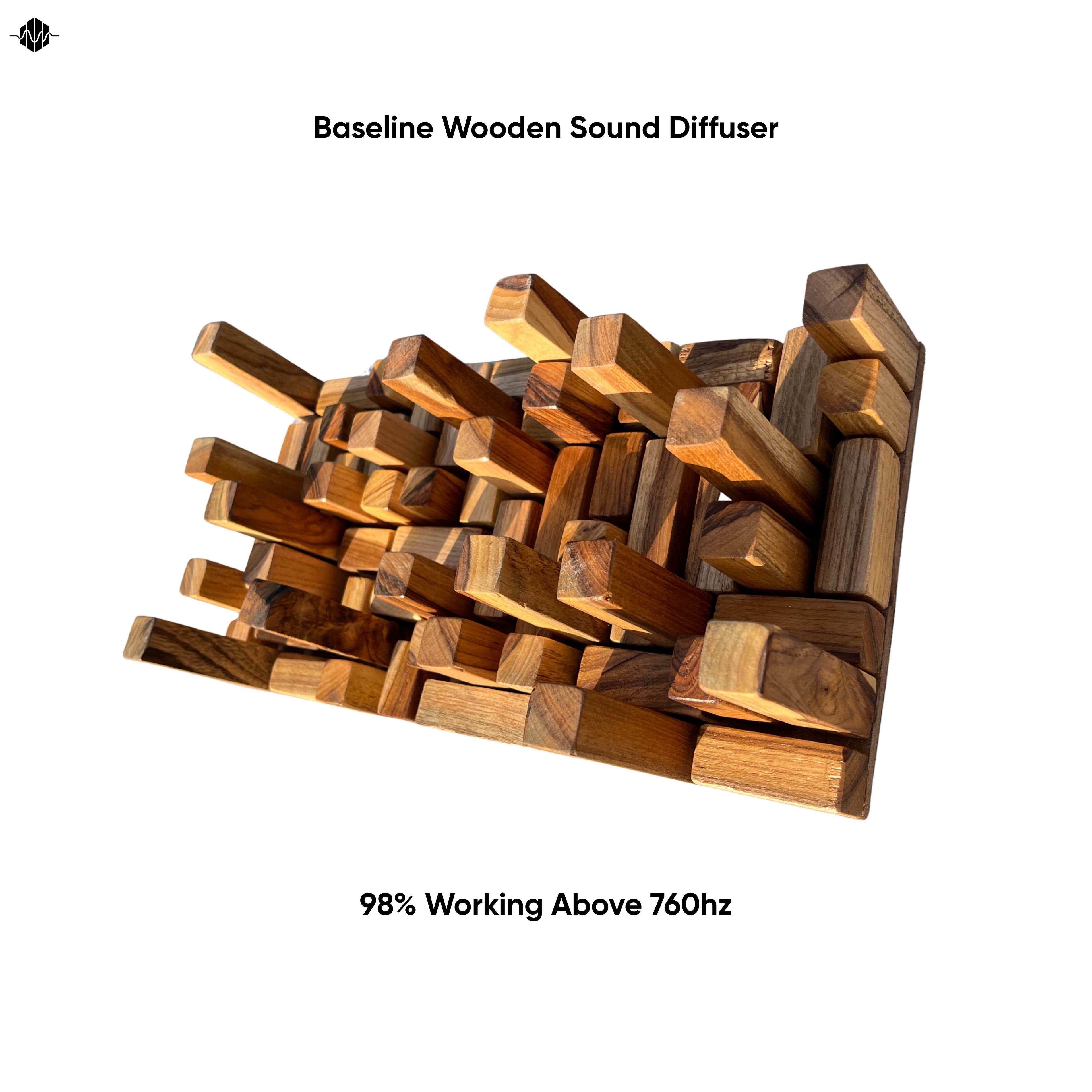 Artiqtone Audio Labs - Wooden Sound Diffuser - BASELINE | 14" x 7" | Low Frequency Treatment