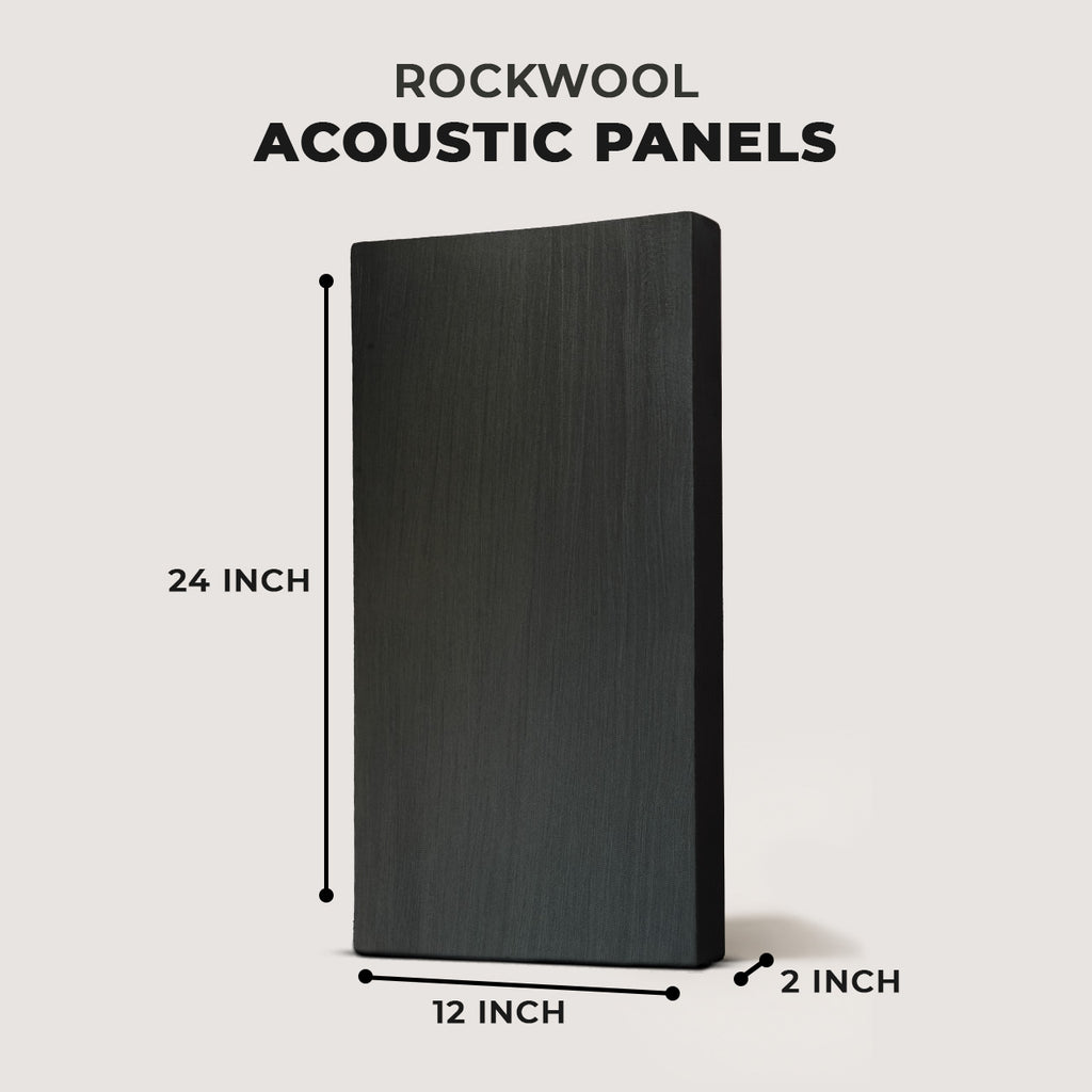 Artiqtone Audio Labs - Rockwool Acoustic Sound Proofing Panels - BLACK | 24" x 13.5" x 2" | NRC - 0.9