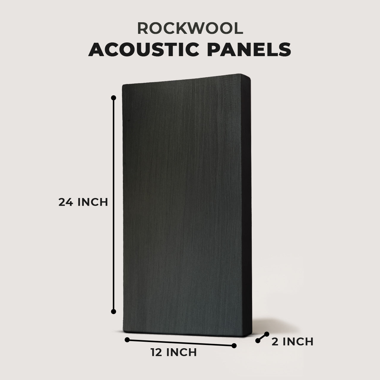 Artiqtone Audio Labs - Rockwool Acoustic Sound Proofing Panels - BLACK | 24" x 13.5" x 2" | NRC - 0.9
