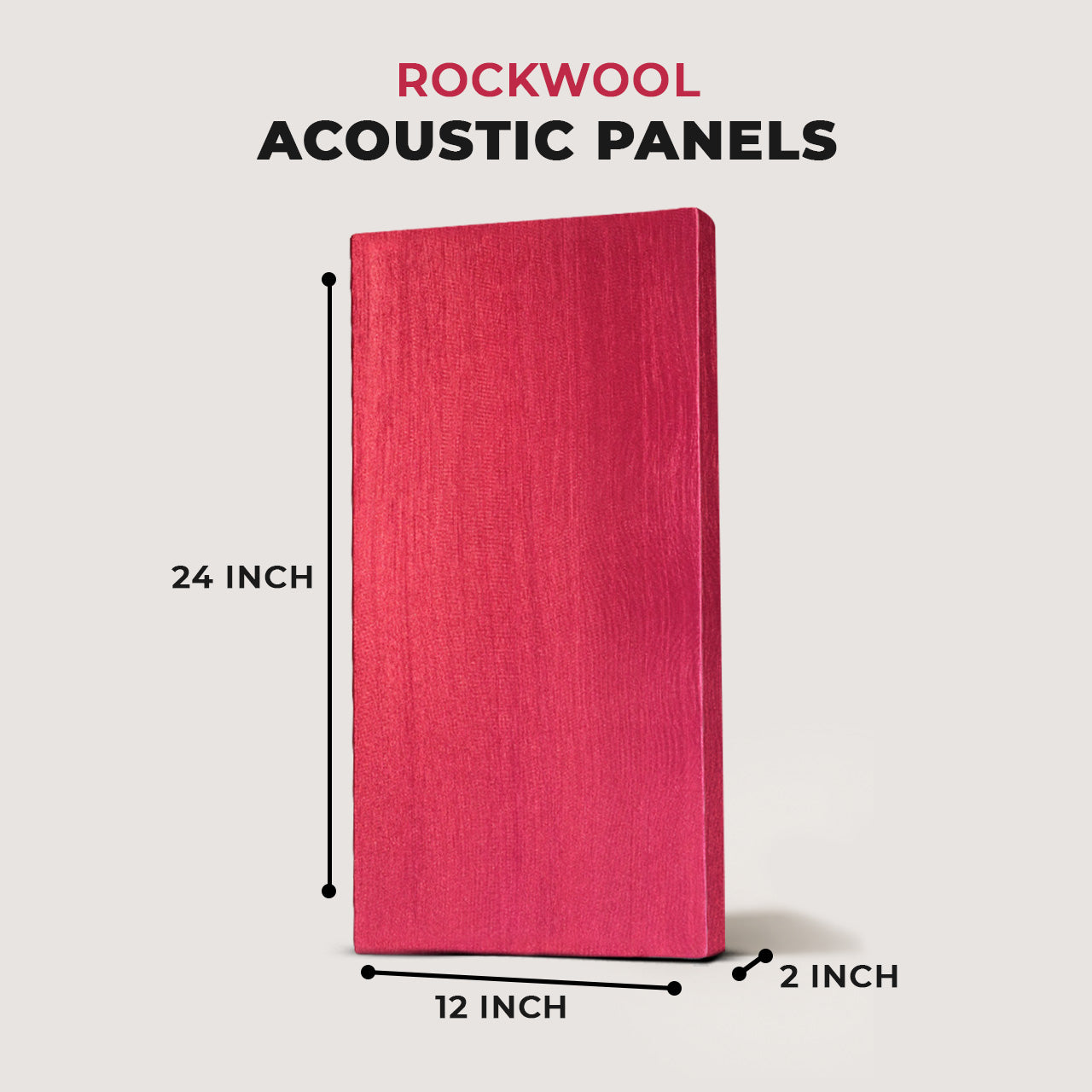 Artiqtone Audio Labs - Rockwool Acoustic Sound Proofing Panels - GREY | 24" x 13.5" x 2" | NRC - 0.9