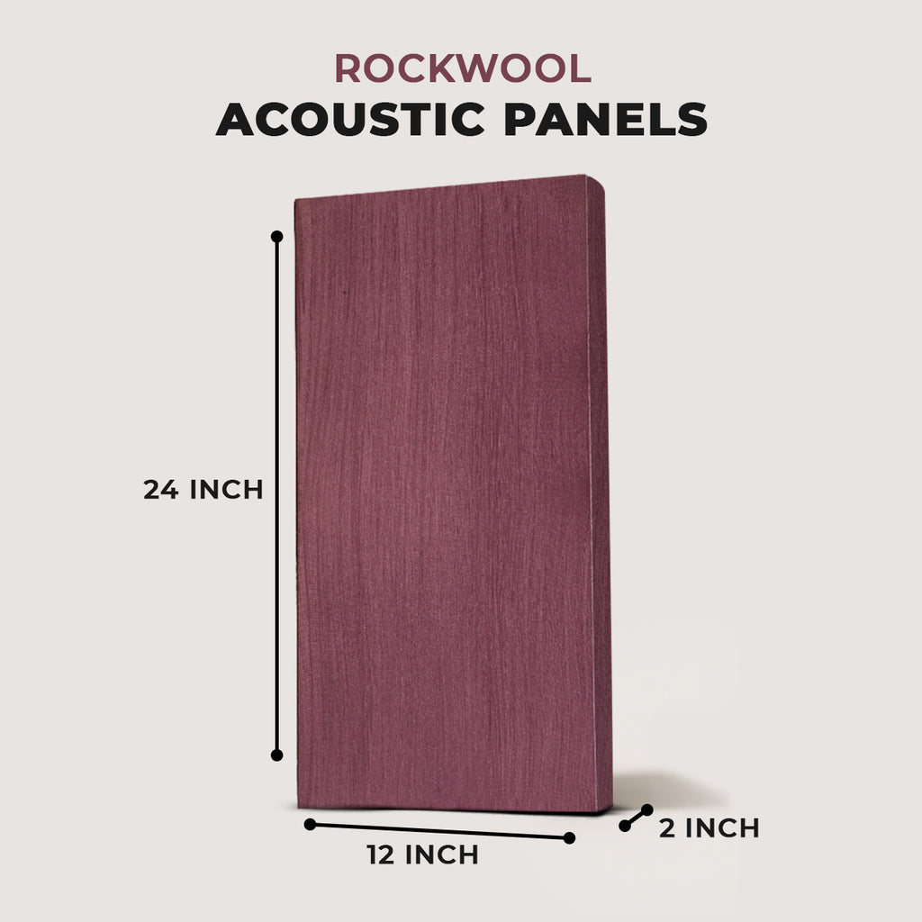 Artiqtone Audio Labs - Rockwool Acoustic Sound Proofing Panels - ROSEWOOD | 36” x 13.5" x 2" | NRC - 0.9